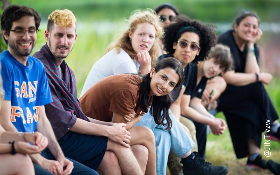 Young people sitting together