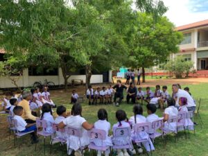 Students gathered in a circle
