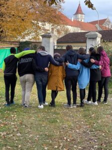 People huddling