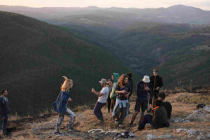 People together in a mountain